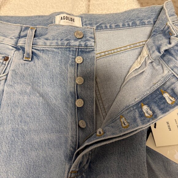 NWT Agolde Fold Waistband Ankle Wide Leg Jeans - Picture 4 of 7